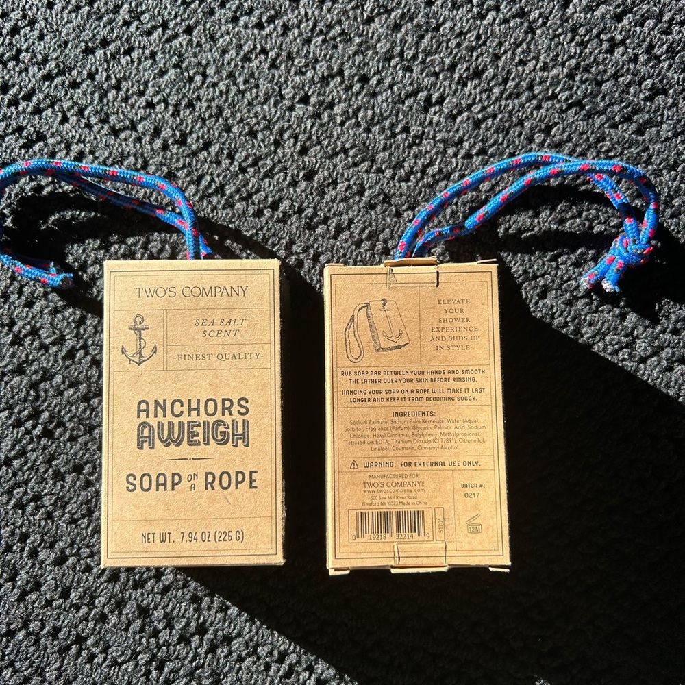 Two's Company Nautical ⚓️⚓️⚓️ Soap with Blue Rope